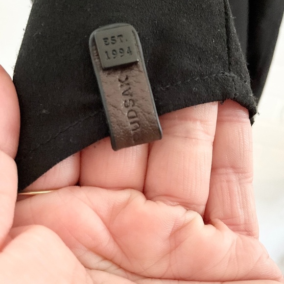 RUDSAK Leather Fringe Micro Dress Moto Biker Black Statement Sz M - Picture 11 of 16